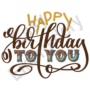 Alles Gute zum Geburtstag - Maschinenstickerei, Geburtstagsstickerei