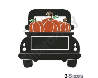 Pumpkin Pickup - Machine Embroidery Design - 3 Sizes