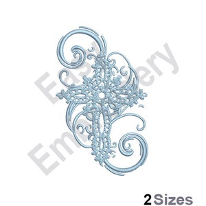 Beautiful Swirling Cross Outline - Machine Embroidery Design