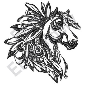 Feather Horse - Machine Embroidery Design