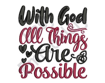 Con Dios todo es posible - Diseño de bordado a máquina