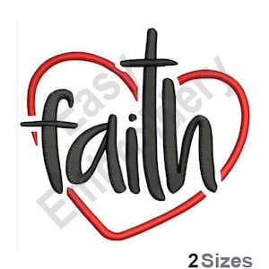Faith - Machine Embroidery Design - 2 Sizes