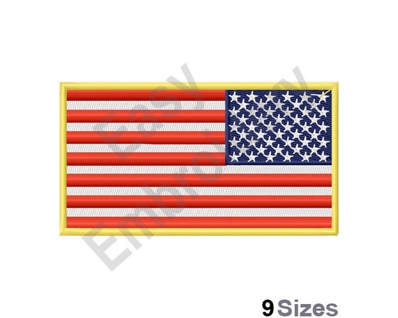 Reversed American Flag Machine Embroidery Design Right Arm Etsy