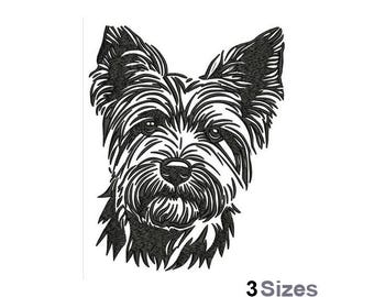 Yorkshire Terrier - Machine Embroidery Design - 3 Sizes