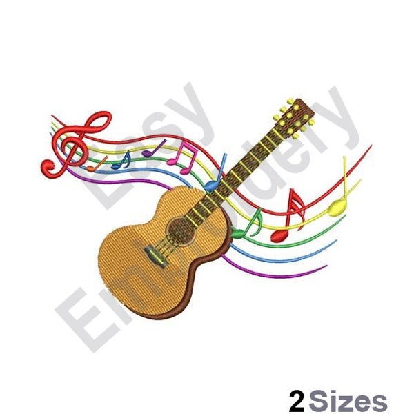 Musical Guitar - Machine Embroidery Design