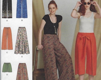 8134 Simplicity - Misses Pants, Front Wrap Pants, Culottes and Shorts & Wide-Legged Pants - new sewing pattern - sz H5(6-14) and R5(14-22)