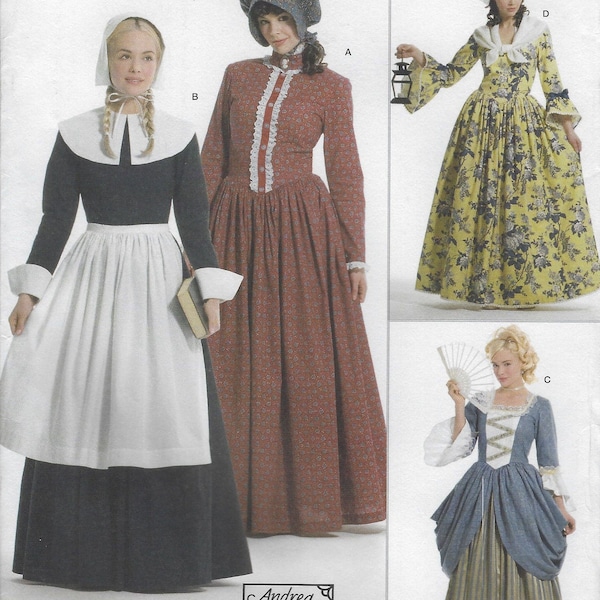 3723 Simplicity Costumes - Misses Quaker, Colonial, Prairie Dress and Courtly Lady Costumes - new sewing pattern - sz HH 6-12 and R5 14-22