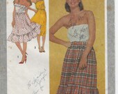 9576 Simplicity - Misses Strapless Top with elastic upper edge and Skirt with ruffle option - CUT to size sewing pattern - Sz 10 miss