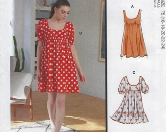Simplicity 4721 UNCUT Size 3 4 5 6 Empire Waist Sleeveless Short Sleeves Straps Girls Fit and Flare Dress Pattern Sundress Jewel Neck