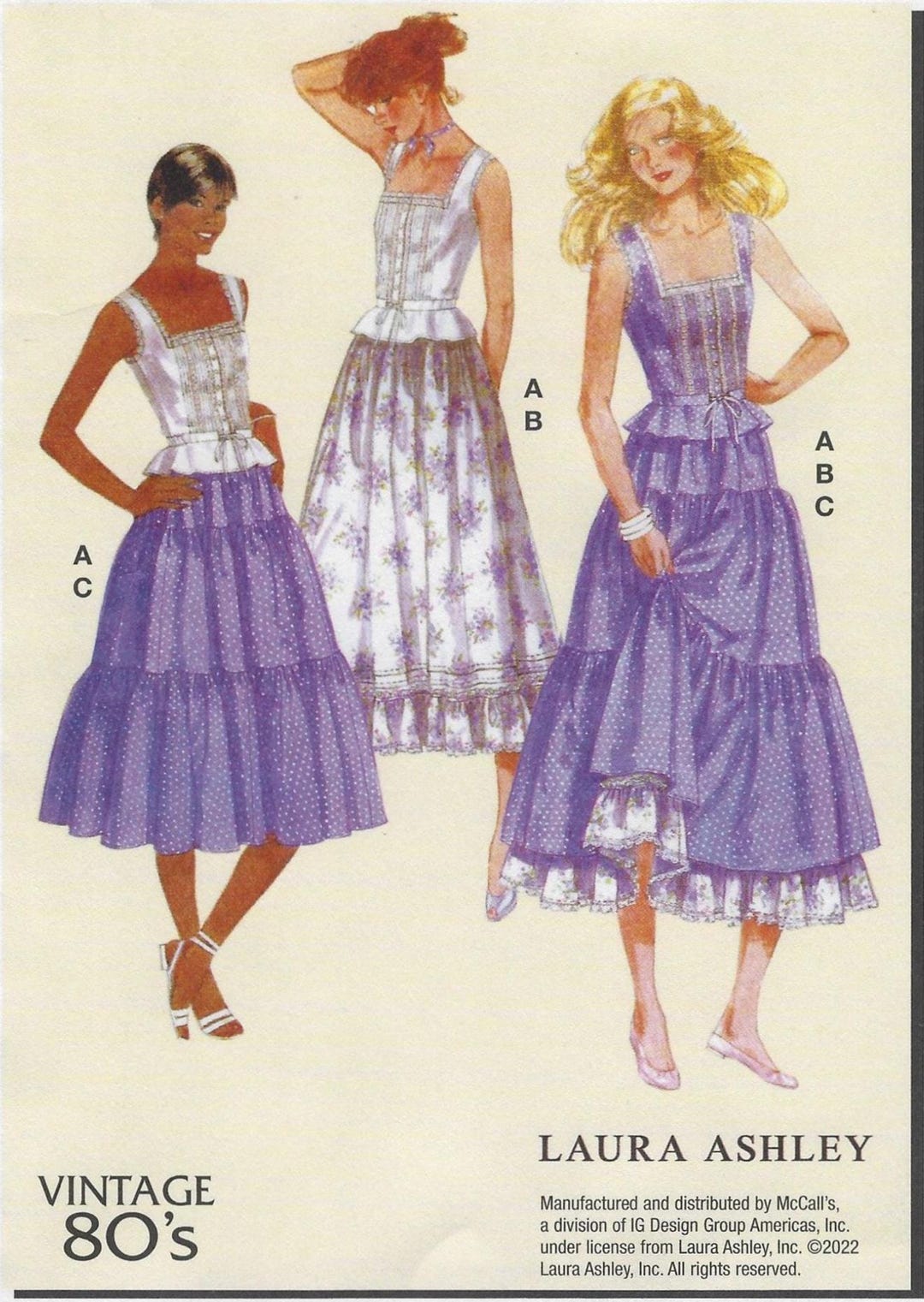 M8306 Mccall's - Misses Top Has Square Neckline and Peplum and Tiered ...