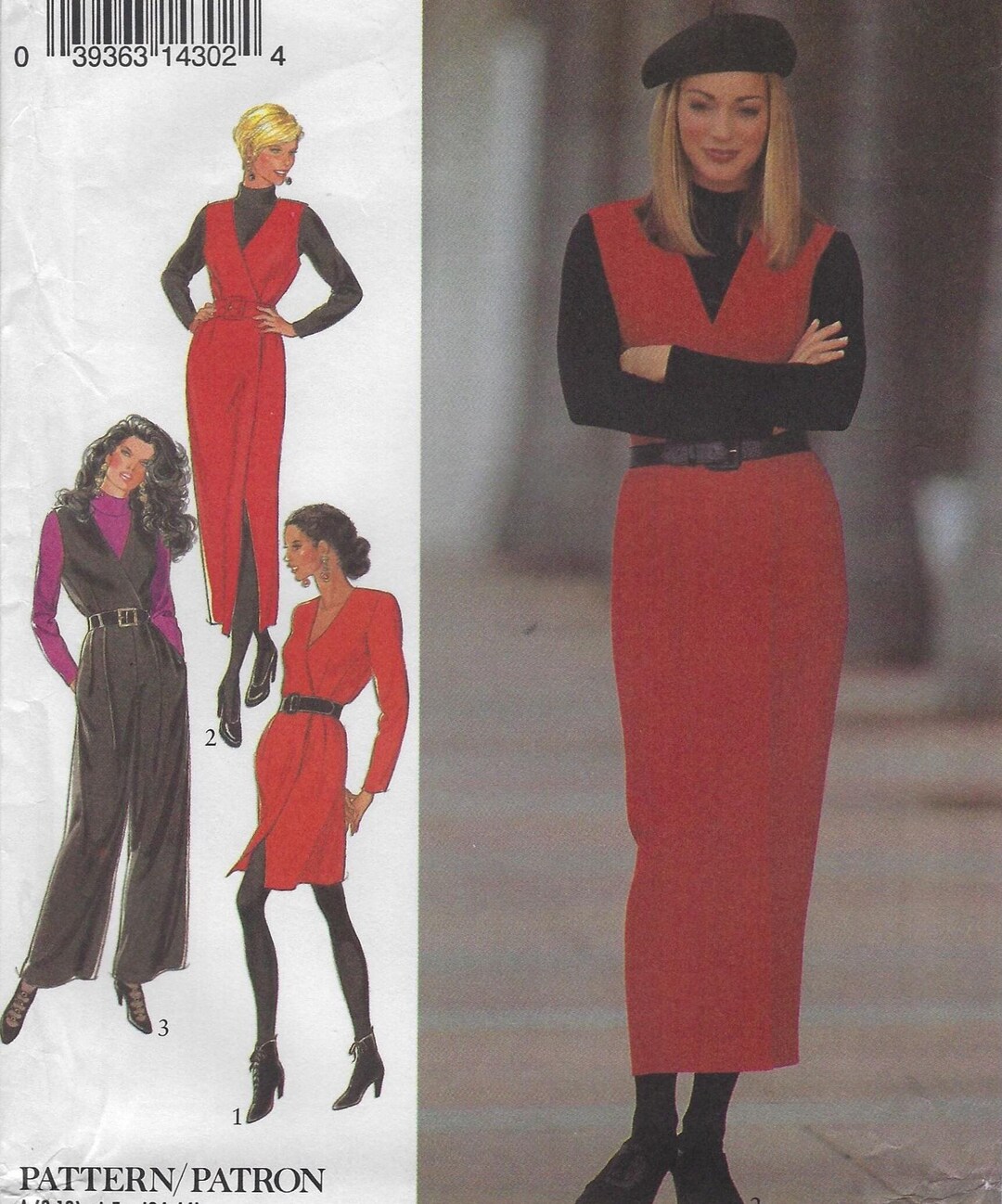 2313 Style Patterns - Misses Surplice, Wrap Over Dress and Pinafore and ...