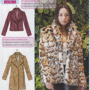 M7847 McCall&#39;s - Misses Fitted, Lined coats with length variations have notched collar & snap closure - new sewing pattern - sz XS-XL (4-22)