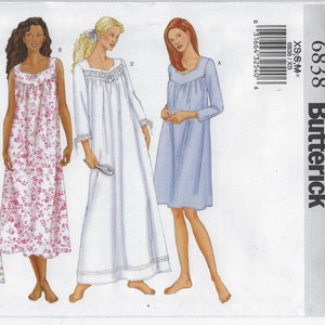 6838 Butterick Misses Diamond Sweetheart Neck Nightgown - Etsy