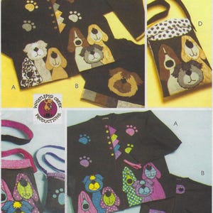 M5407 McCall's Crafts - Dog Appliques Tote and Bag - convert a purchased sweatshirt to a jacket - uncut sewing pattern - One Size