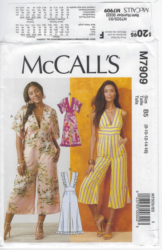 M7909 McCall's Miss Deep V Neck Kimono Sleeve & | Etsy