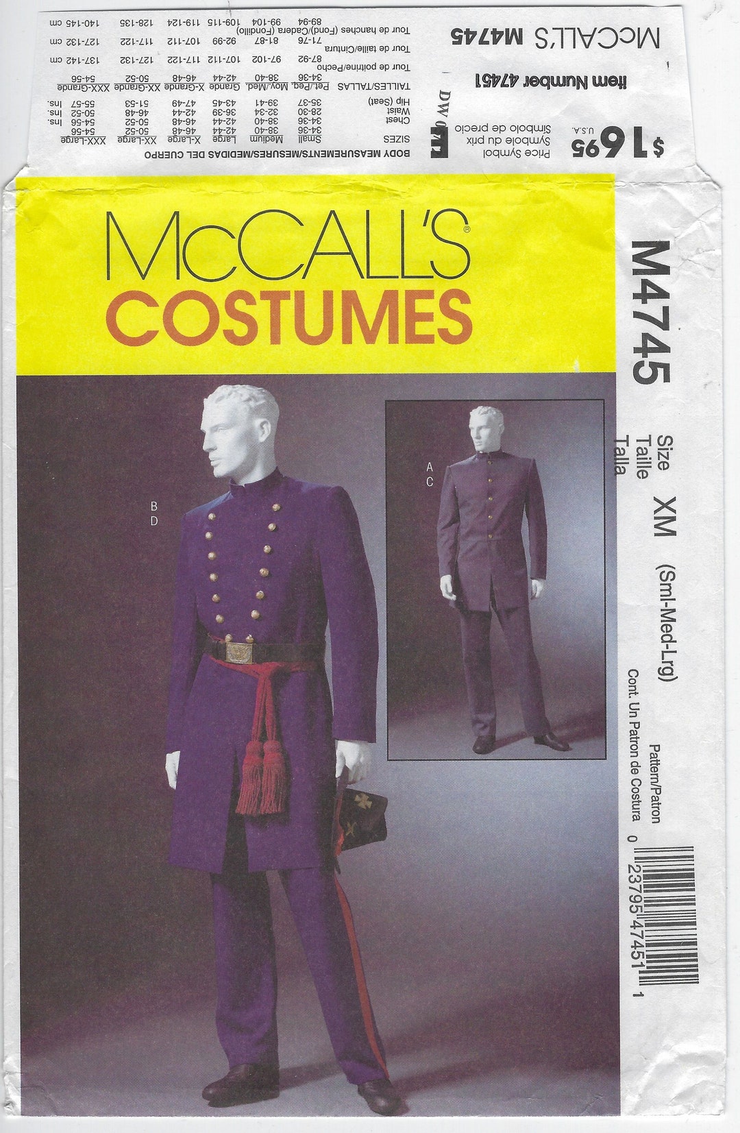 M4745 Mccall's Costumes Men's Civil War Uniforms - Etsy