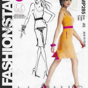 MP285 McCall&#39;s FashionStar - Misses Sleeveless Dress has fitted & Lined Bodice, side pockets - uncut sewing pattern - sz A5 (6-14)