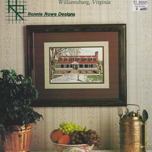 You Choose: Williamsburg Series Ronnie Rowe Designs - Cross Stitch leaflets - Wren Building, Colonial Capitol, Raleigh Tavern, Bruton Parish