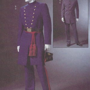 M4745 McCall&#39;s Costumes - Men&#39;s Civil War Uniforms Single & Dbl Breasted Coat + Pants - new sewing pattern - sz XM (S-L) or XN (Xl-Xxxl)