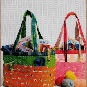 R10820 Kwik Sew - Organizer Bag: with inside & outside pockets and hard bottom - sized 13&quot;W x 10&quot;H x 7&quot;D - new sewing pattern