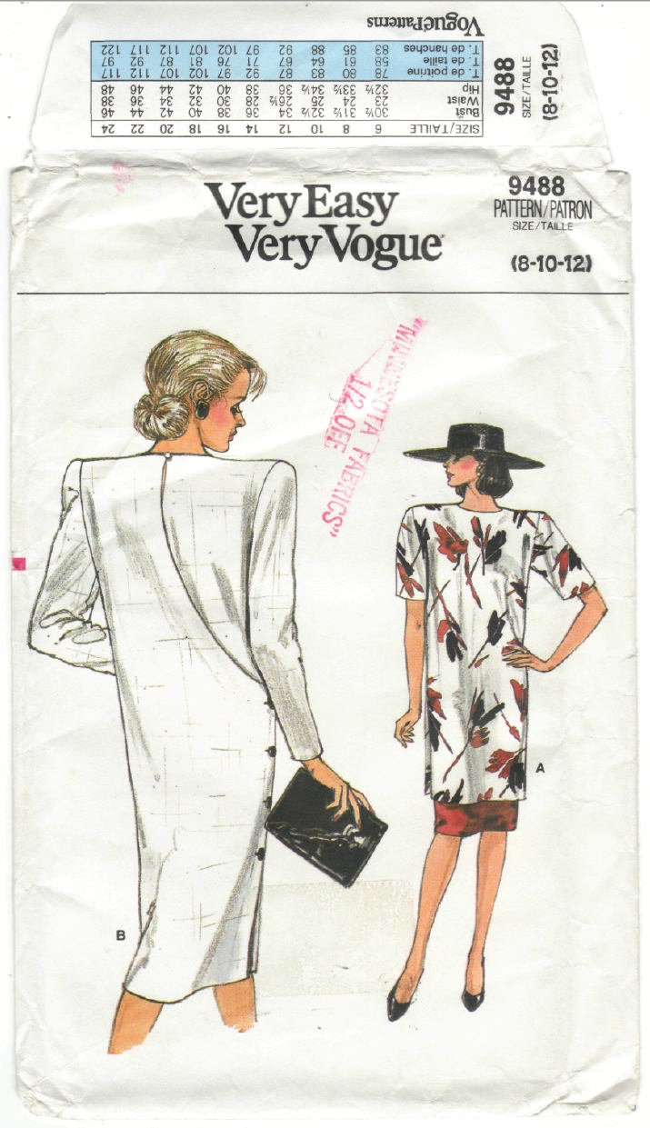 Uncut Vogue 7227 Sewing Pattern for Misses/' Wrap Dress Tunic and Skirt 10 Size 8 12