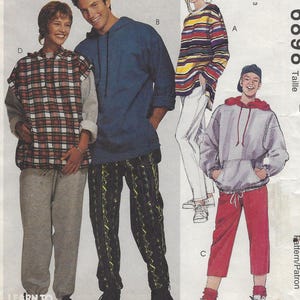6898 McCall's - Unisex Men's Knit Top, Oversized Sweatshirt with drawstring option, Pants and Shorts - uncut sewing pattern - sz Z (Xl-Xxl)