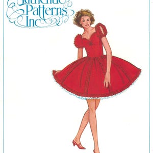 Authentic Patterns 330 - Ladies Square Dance Dress with sweetheart neckline and 8 swirls Skirt - uncut sewing pattern - sz (12-14-16)