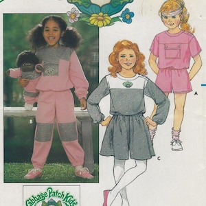 3362 Butterick Cabbage Patch Kids - Girls Top, Shorts, Pants and Culottes plus heat-set CPK Transfers - uncut sewing pattern - sz (2-3-4)