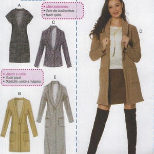 May include: A sewing pattern sheet with various coat and jacket designs, including a short-sleeved dress, a blazer, and a long coat. The sheet includes the text "Learn to Sew for Fun" and instructions for beginners.