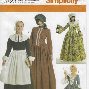 Patron De Couture Simplicity 3723 - Robe/Costume Colonial Pour Femme - Fancy Dress