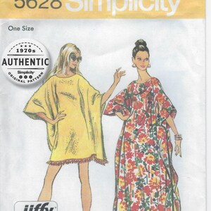 Simplicity Pattern5628 5628 Simplicity 1970's Jiffy Redux - Misses Caftan in 2 Lengths With ...