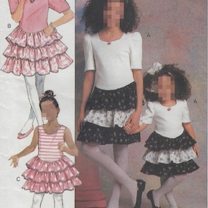 6256 Butterick - Child / Girls Dress with dropped waist and ruffle tiers, sweetheart neckline option - uncut sewing pattern - sz (4-5-6)