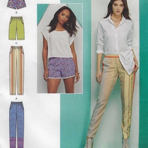 1165 Simplicity Easy to Sew - Misses Slim Pull-On Pants with pocket or Long & Short Shorts - new sewing pattern - sz  R5 (14-22)
