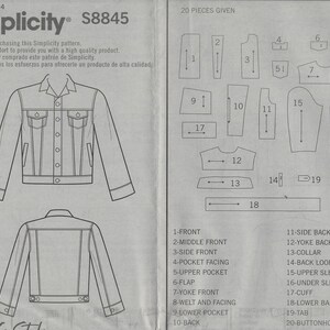 Simplicity Schnittmuster US8845A - Jeansjacke Mimi G Design, Denim Look Für Damen & Herren Größen XS-XL