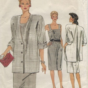 9012 Very Easy Vogue - Misses Straight Dress with straps, squared neckline and back button closing - uncut sewing pattern - sz (8-10-12)
