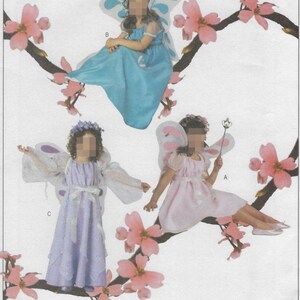 3897 Butterick - Girl&#39;s Fairy Costume: Dress with Elastic neckline,raised waist and elasticized strap Wings - new sewing pattern - sz 2-5