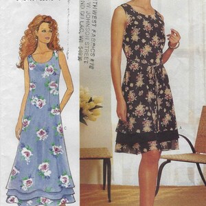 4469 Butterick - Misses Loose-fit, A-line, Slightly Flared, Pullover Dress has flounces & tie options - uncut sewing pattern - sz (6-12)
