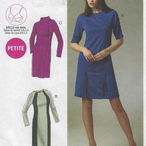 M6432 McCall&#39;s - Misses Fitted Panel Dress with in-seam pockets with neckline & sleeve variations - uncut sewing pattern - sz AX5 (4-12)