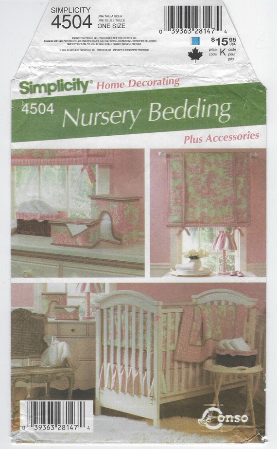 4504 Simplicity Nursery Bedding Plus Accessories Quilt Etsy