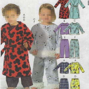 M5222 McCall's - Toddler boys or girls Robe and Belt, Tops and Pull-on pants with cute hem variations - uncut sewing pattern - sz CB(1-2-3)