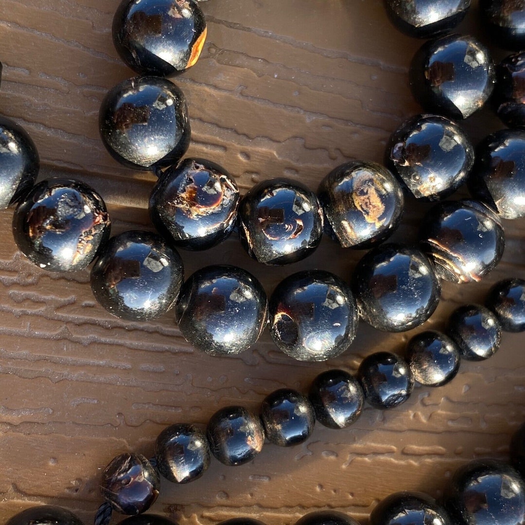 8 Mm 100 Beads Black Coral Prayer Beads Necklace Yusr Yemen Etsy