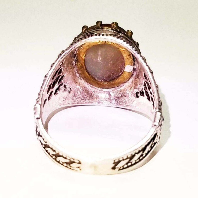 handmade 925 sterling silver ring genuine yaman yemen aqeeq agate akeek