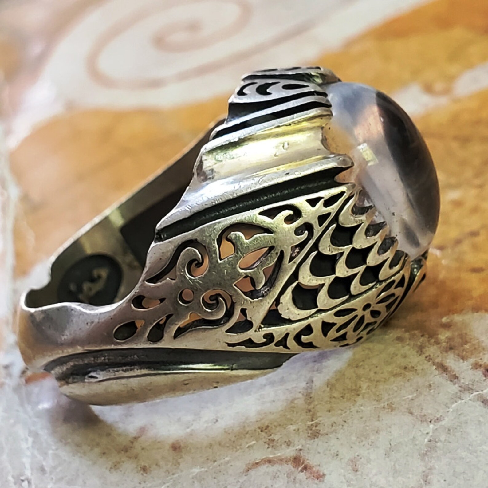 Handmade 925 Sterling Silver natural dur al najaf iraqi mens | Etsy