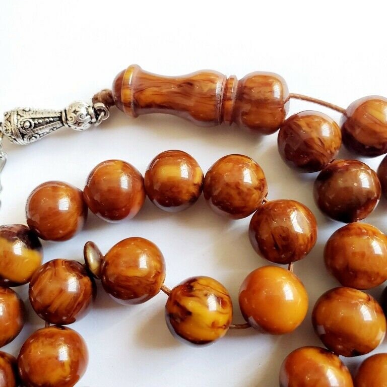 TURKISH دبس وراشي 33 amber orginal bakelite 33 Prayer Beads | Etsy