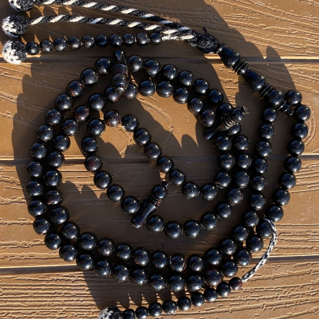8 Mm 100 Beads Black Coral Prayer Beads Yusr Yemen Coral Etsy