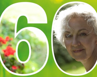 60th birthday invitation: Number 60 with photo