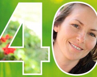 40th birthday invitation: Number 40 with photo