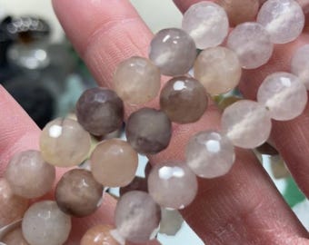 Faceted 8mm Natural Stone Bracelet