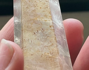 Rare Clear Quartz Tower with Dendritic on one side.