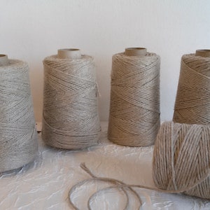 RED Linen Thread, Unwaxed Red Linen String , Warp Thread Thickness